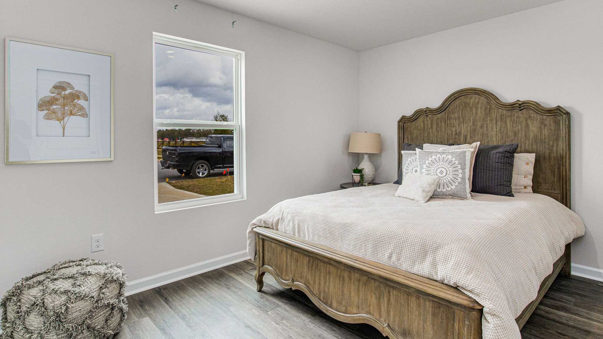 The Allanton guest bedroom with EVP flooring throughout