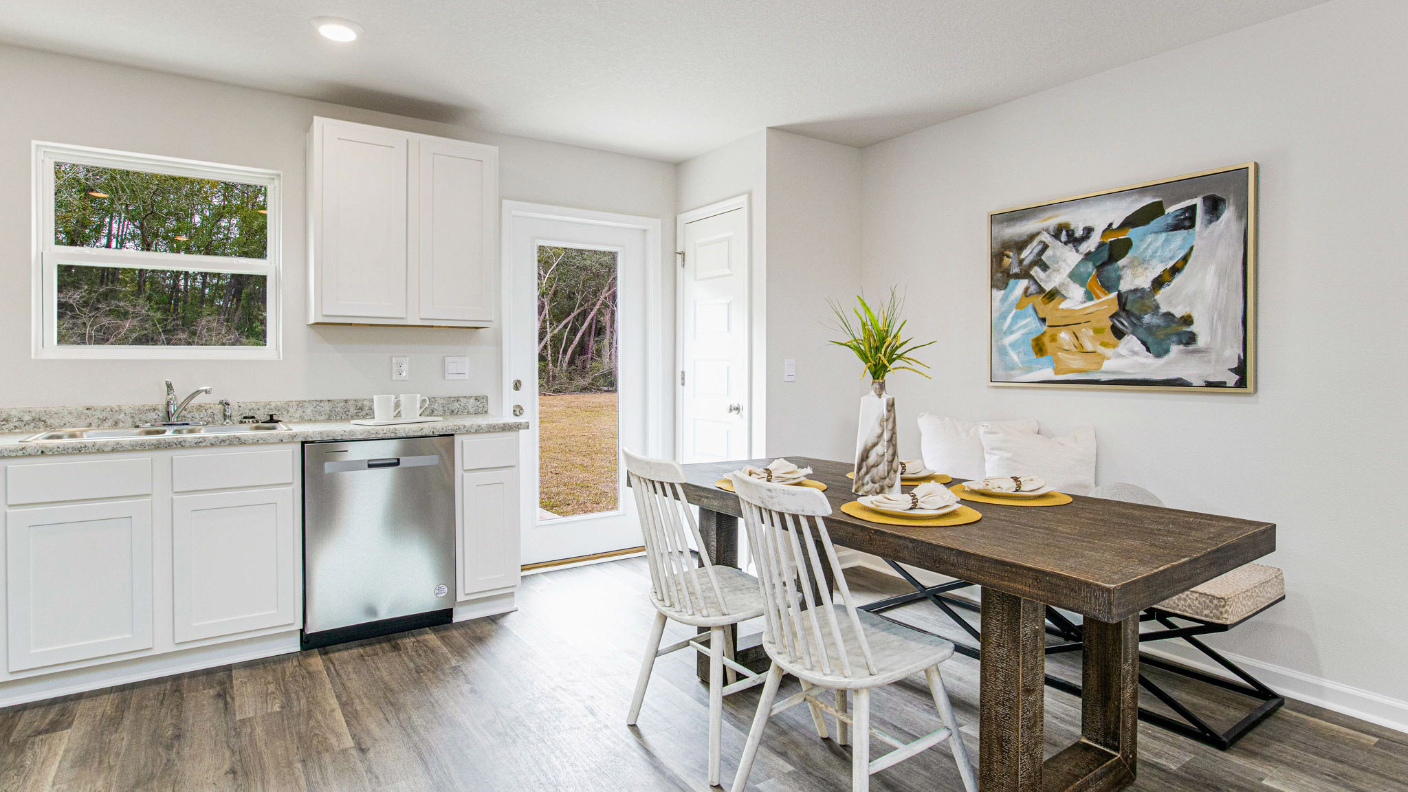 The Allanton floorplan with an open concept kitchen and dining space