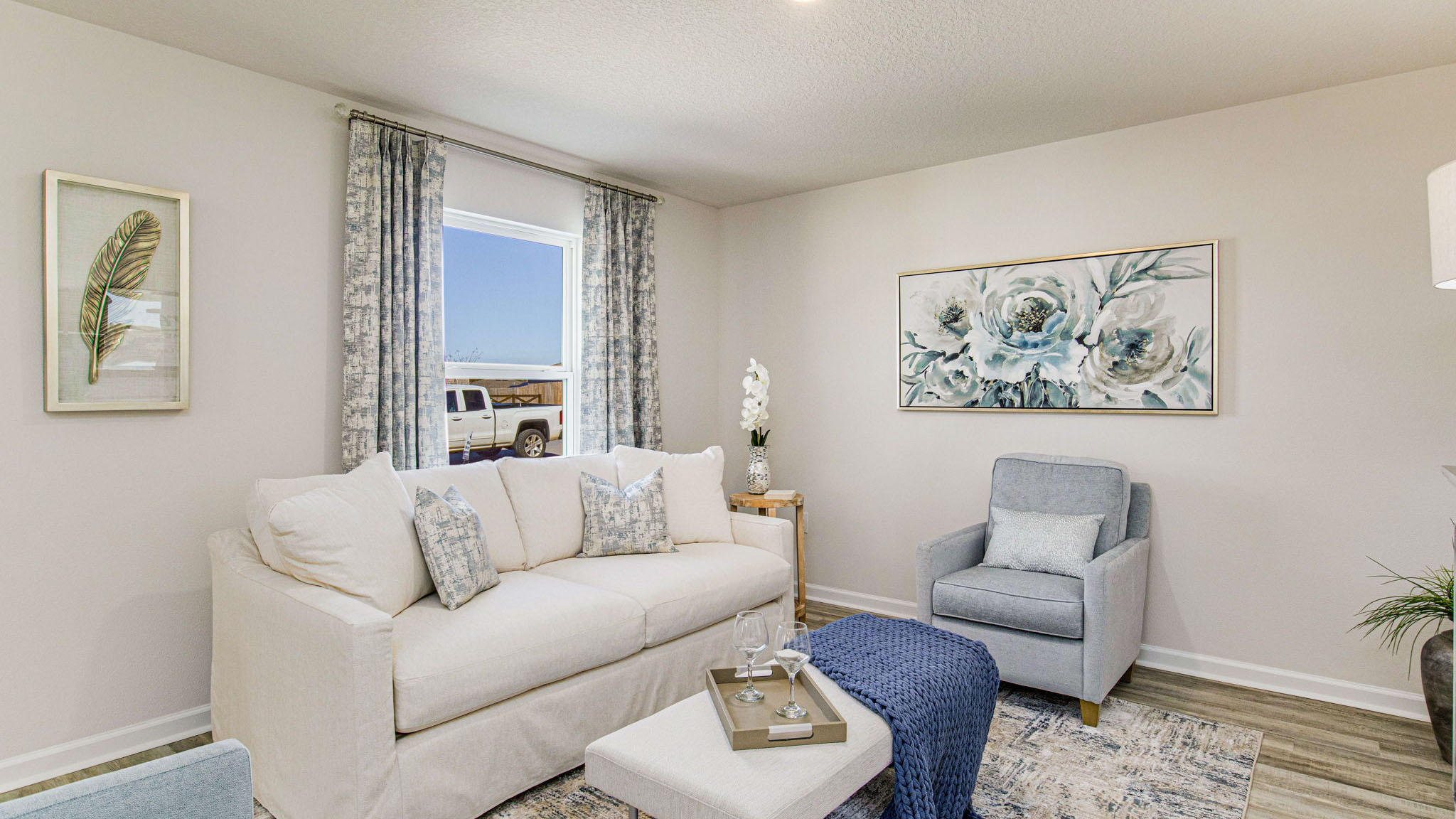 The Callaway floorplan living room with window view