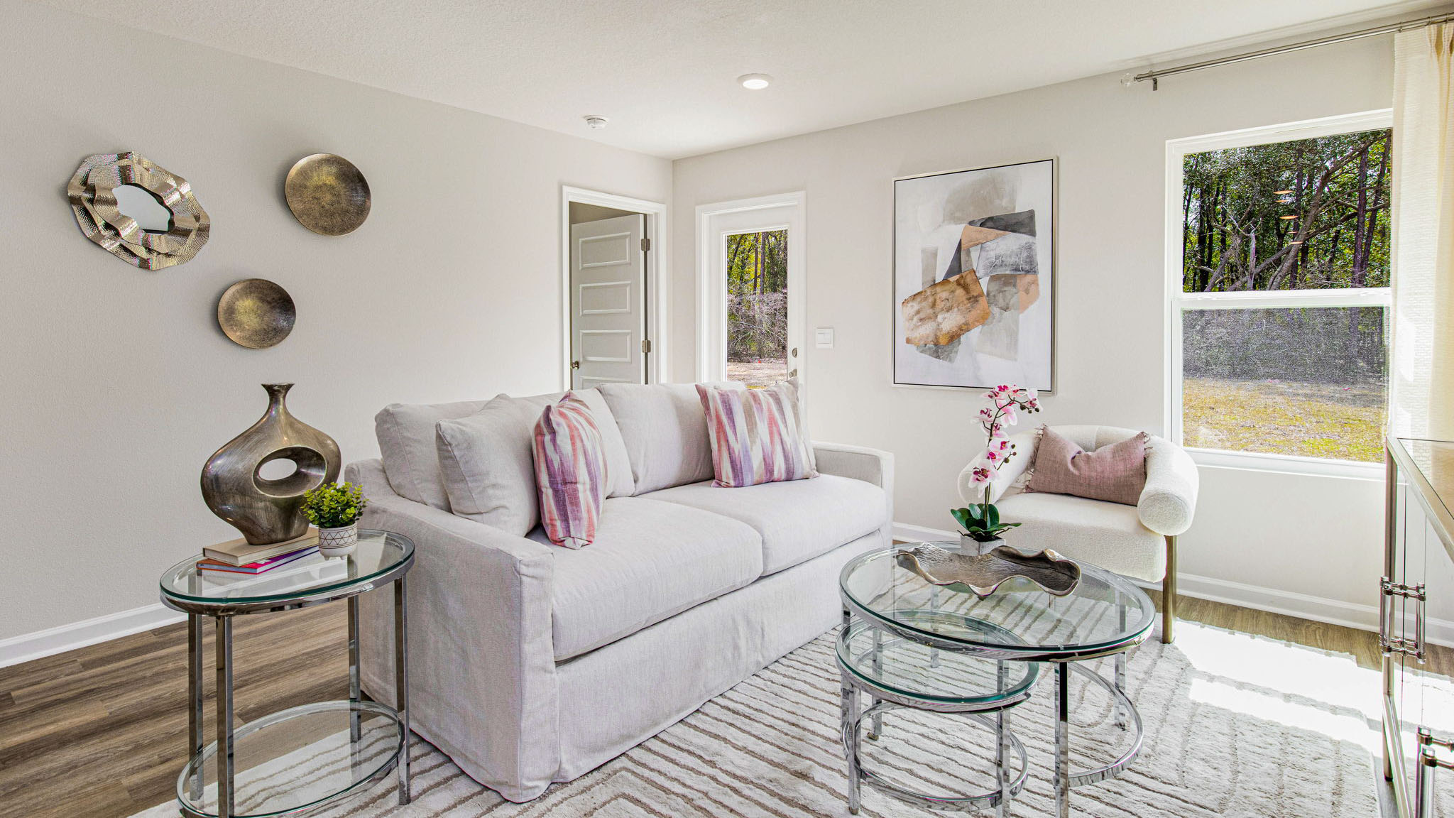 The Sullivan floorplan living room with EVP flooring throughout