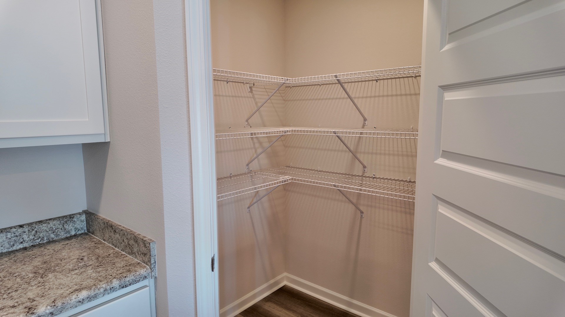 The Lismore floorplan kitchen pantry with wire shelving