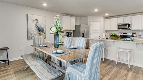 The Cali floorplan with an open concept kitchen and dining space
