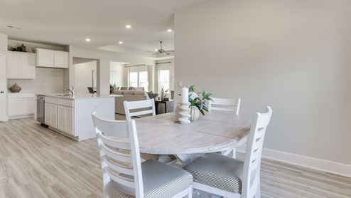 The Camden floorplan open concept breakfast nook and kitchen space