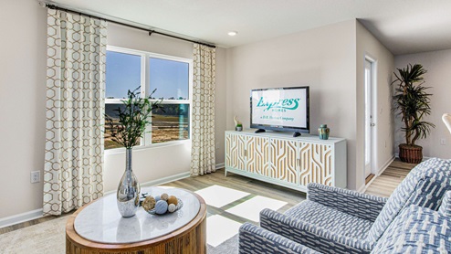 The Lakeside living room with large window