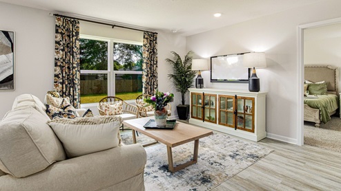 The Freeport living room with large window