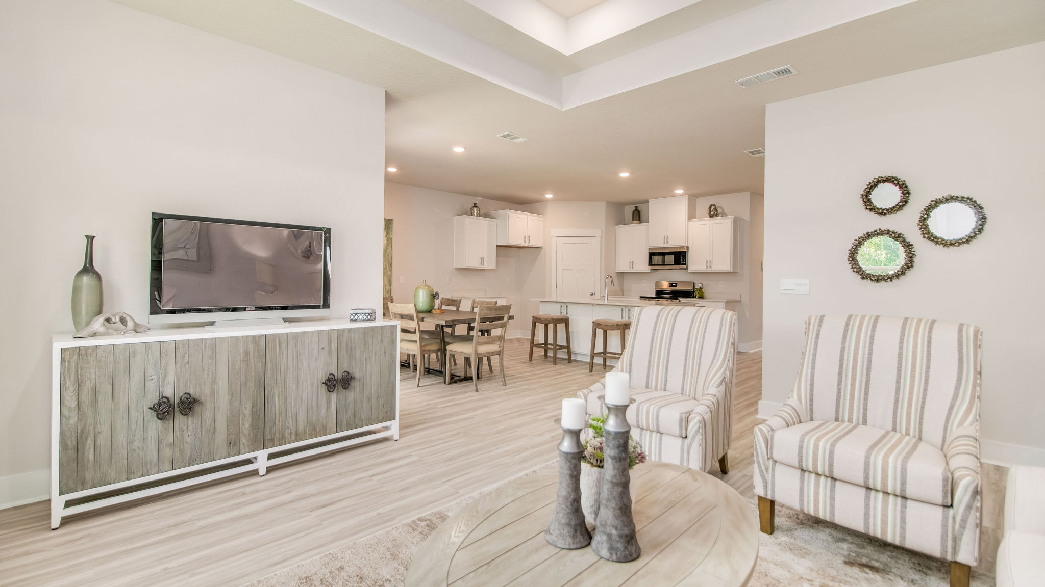 The Rhett floorplan living room with 9 foot ceilings