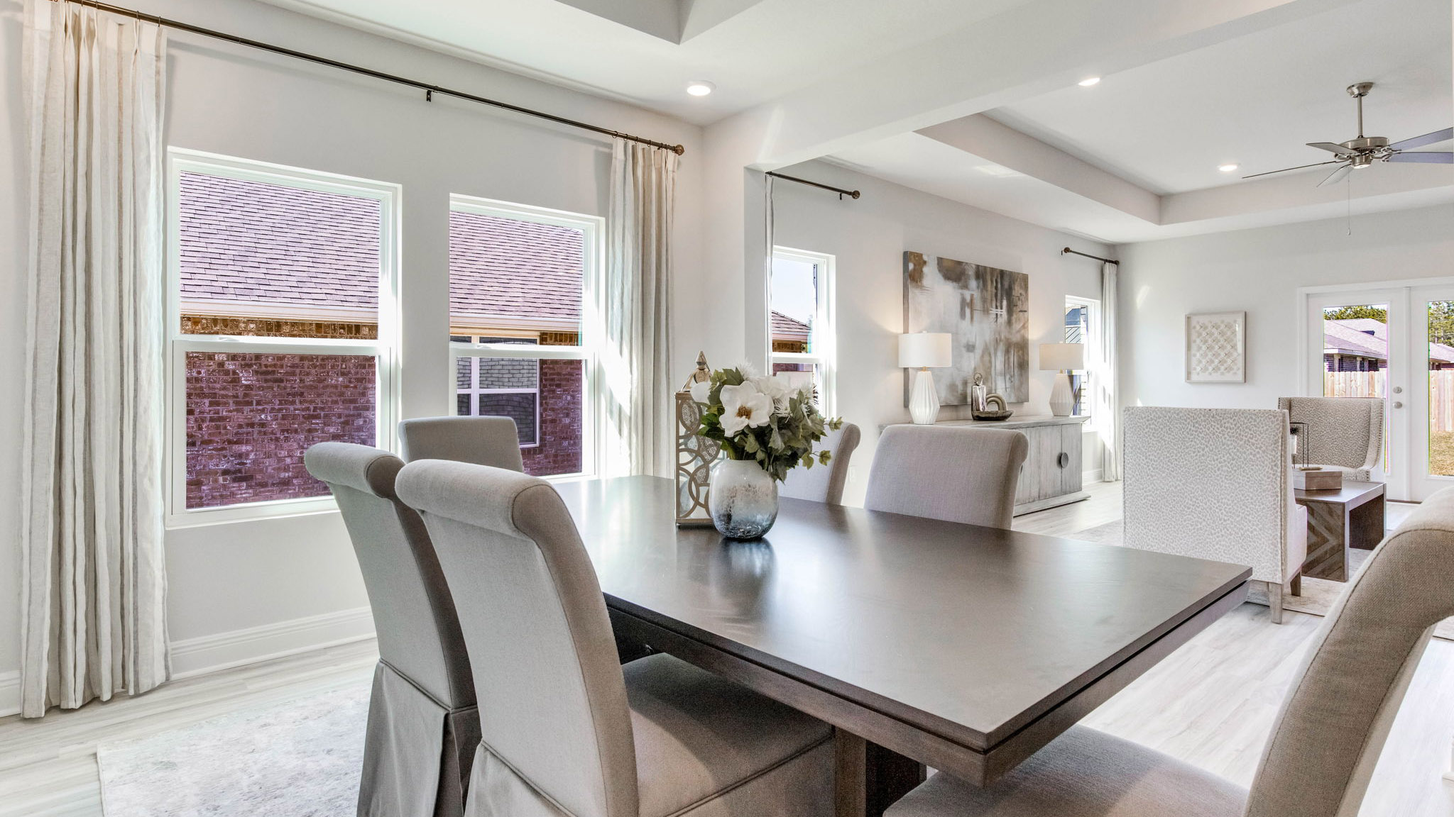 The Camden floorplan dining room with EVP flooring throughout