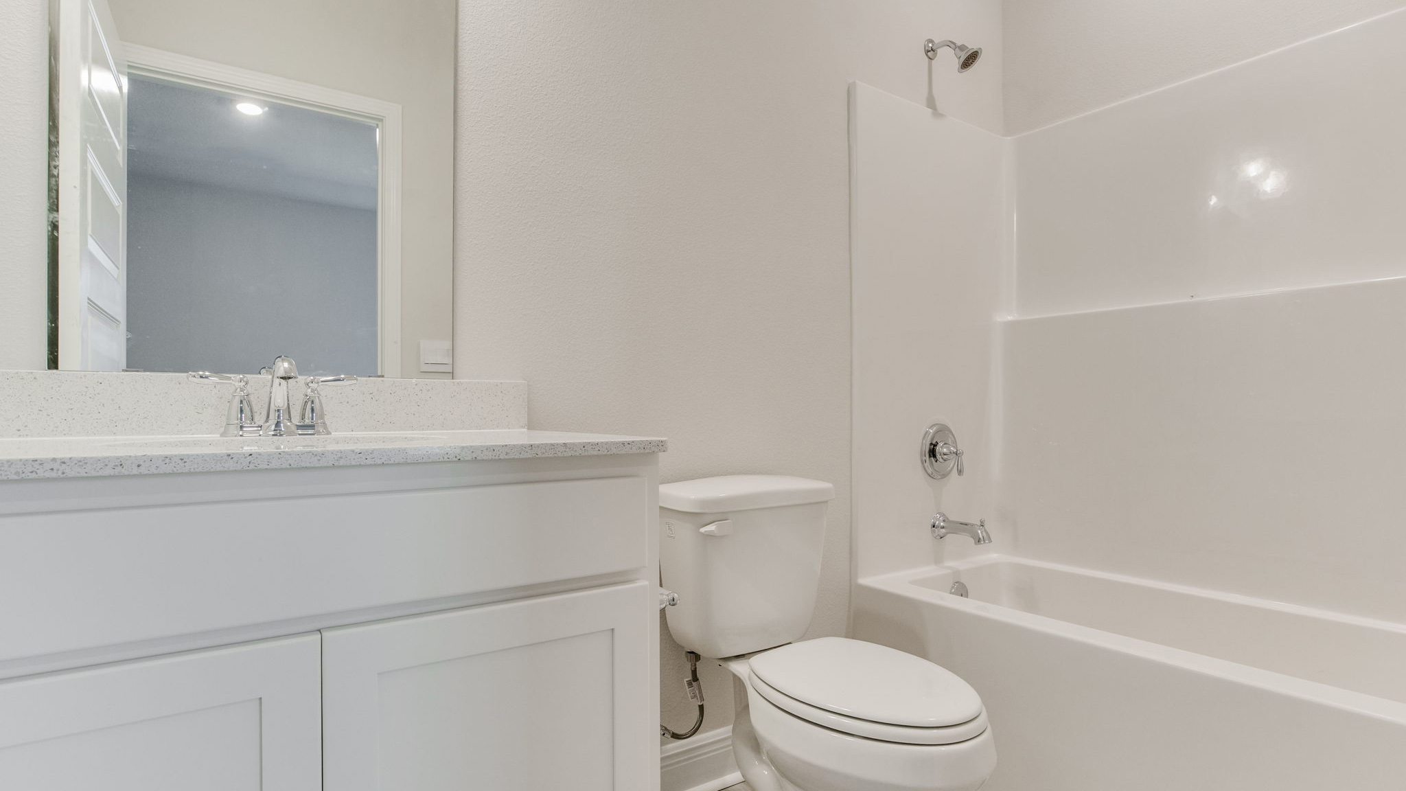 The Camden floorplan guest bathroom with shower and tub combo