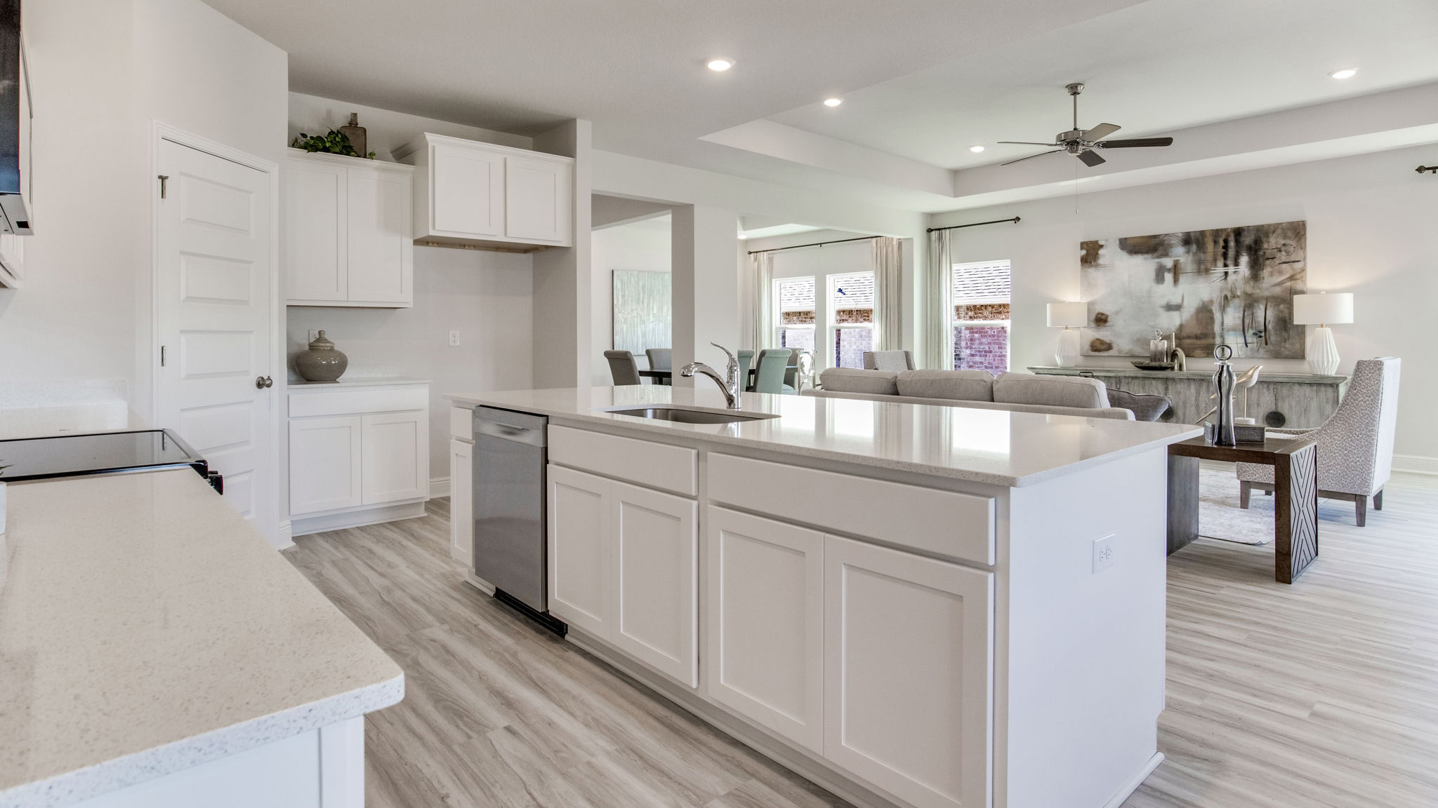 The Camden floorplan kitchen with white shaker