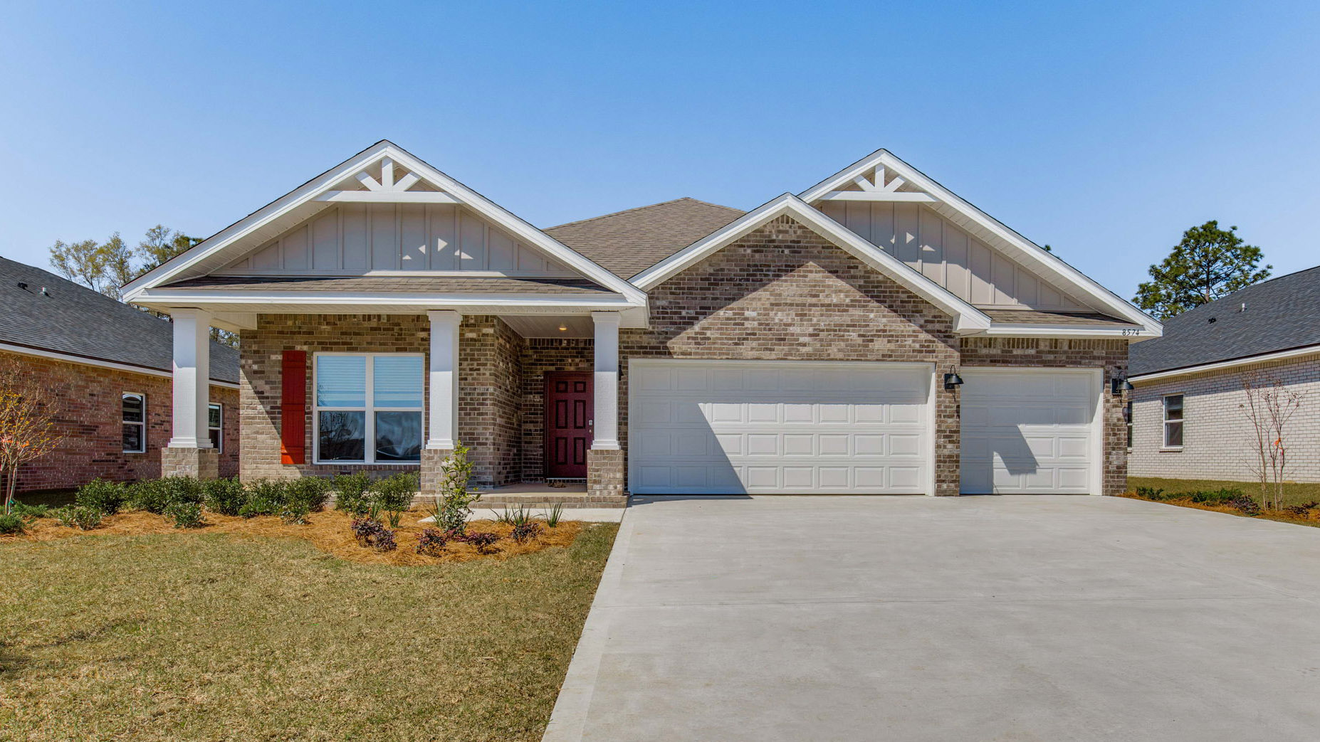 The Destin D4 with brick exterior