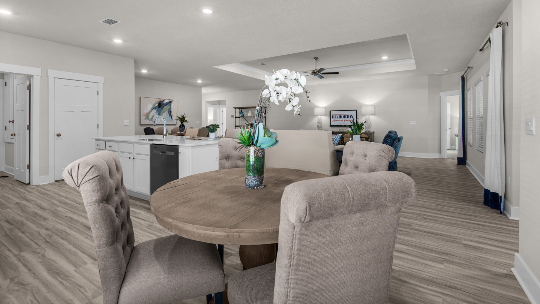 The Destin floorplan breakfast nook with EVP flooring throughout