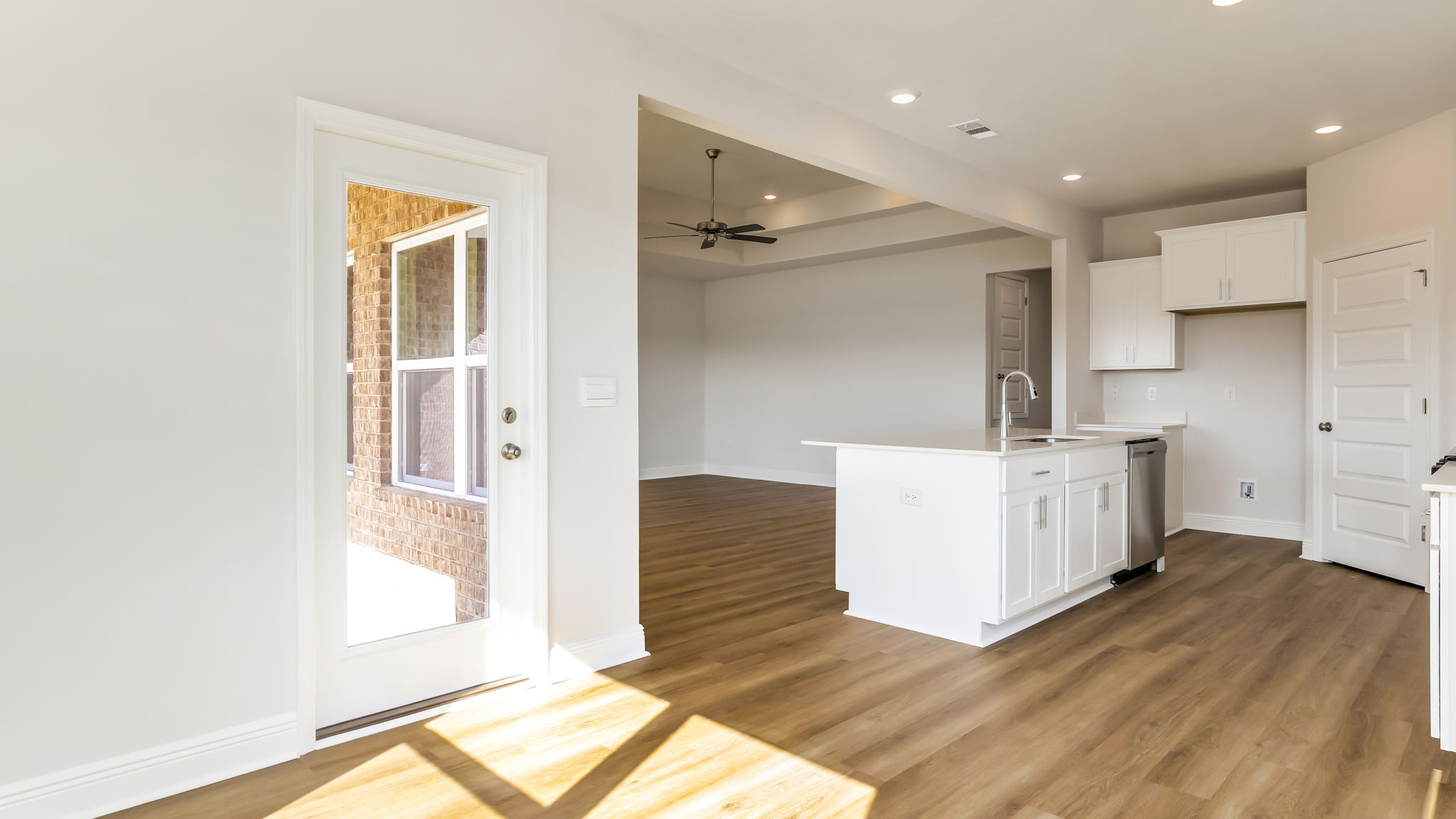 The Madison floorplan dining room and back porch door