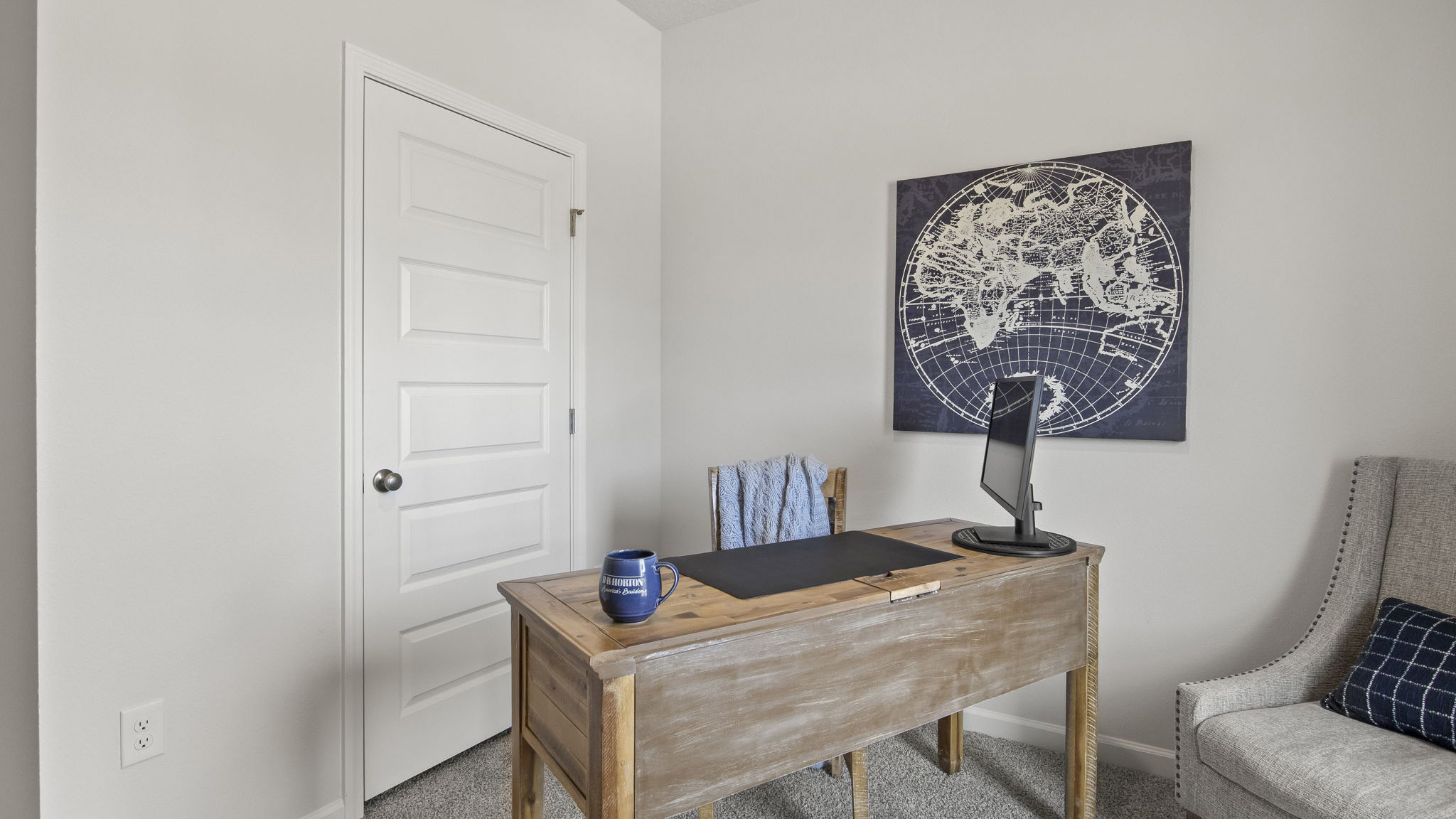 The Delilah floorplan guest bedroom two with carpet throughout