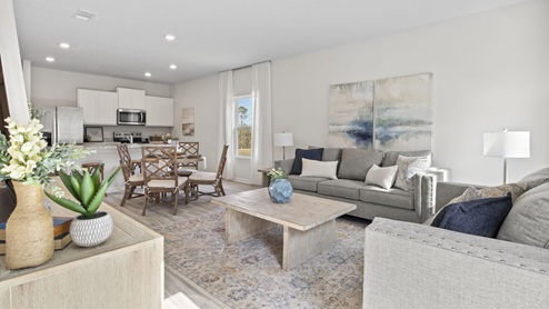 The Delilah open concept living and dining room