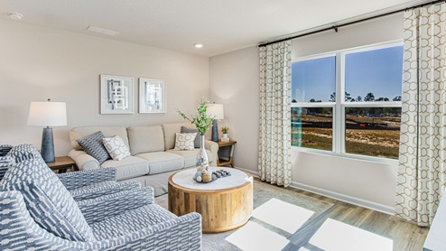 The Cali living room with large window