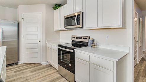The Cali kitchen with white shaker cabinets