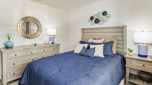 The Cali guest bedroom one with luxury carpet