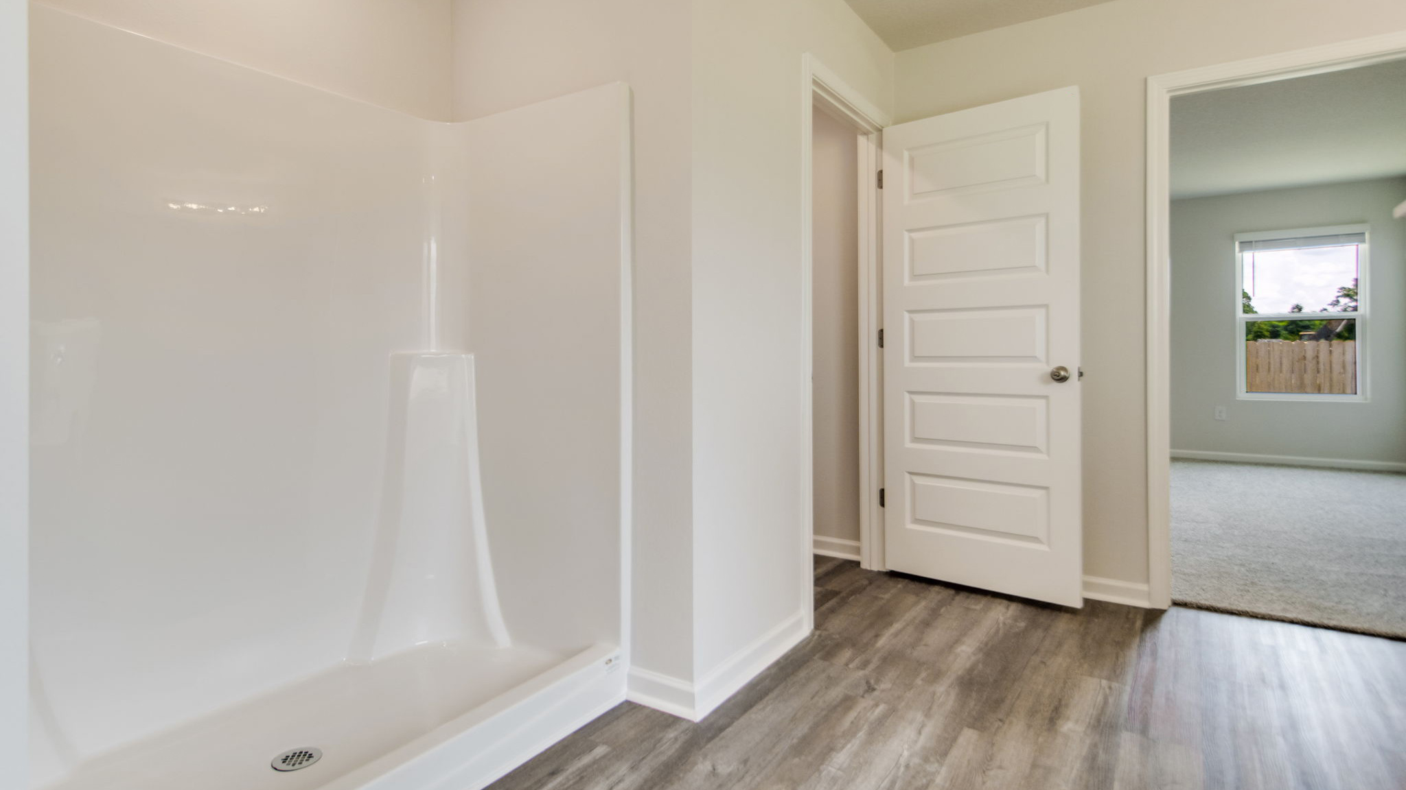 The Sawyer floorplan primary bathroom with walk-in shower
