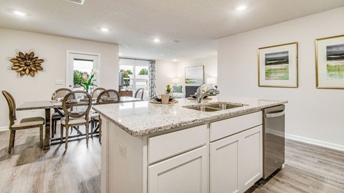 Cali model kitchen with granite countertops