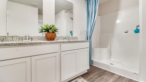 Cali model primary bathroom with walk-in shower