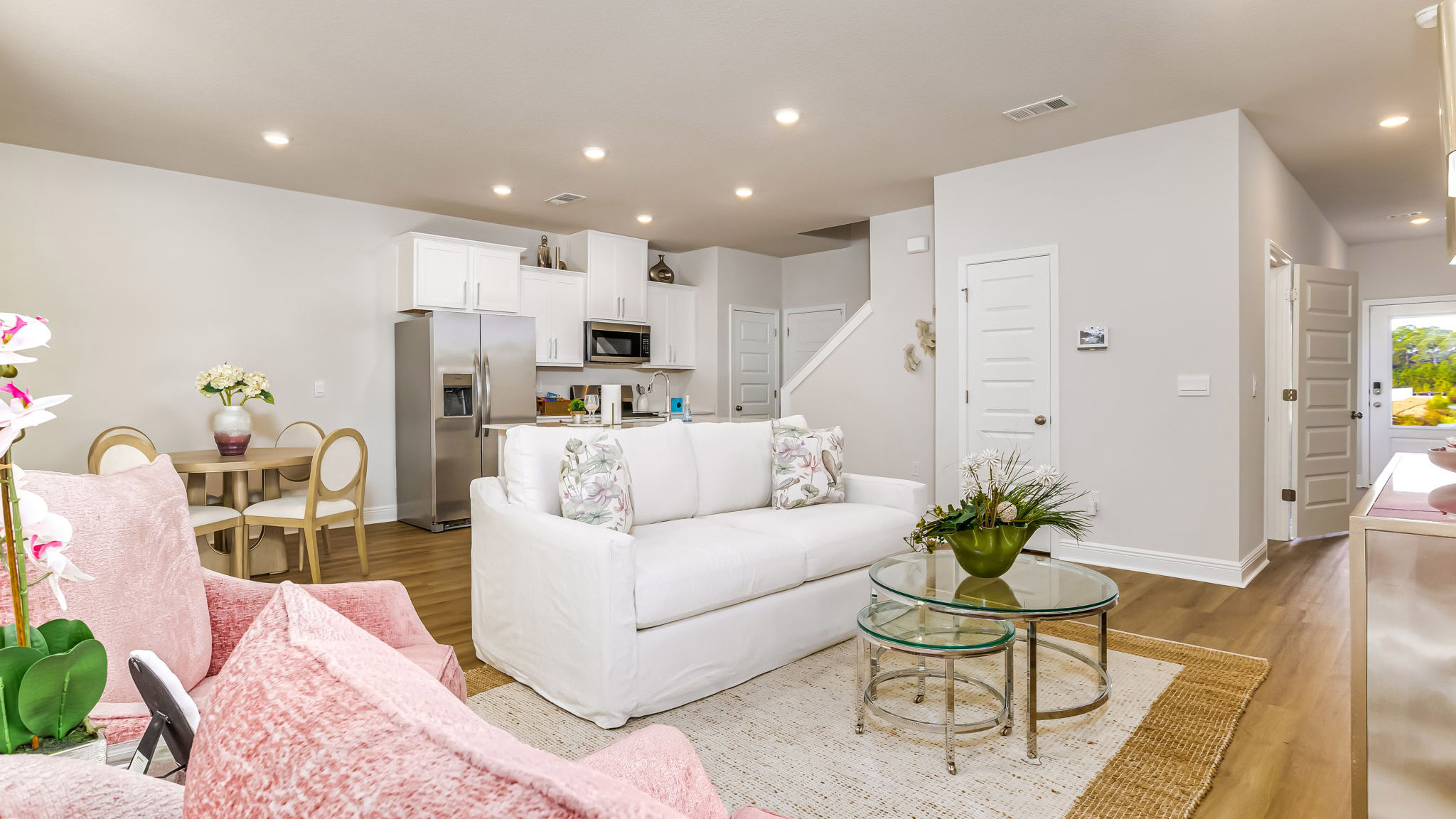 The Sabal floorplan open concept living room, dining room and kitchen