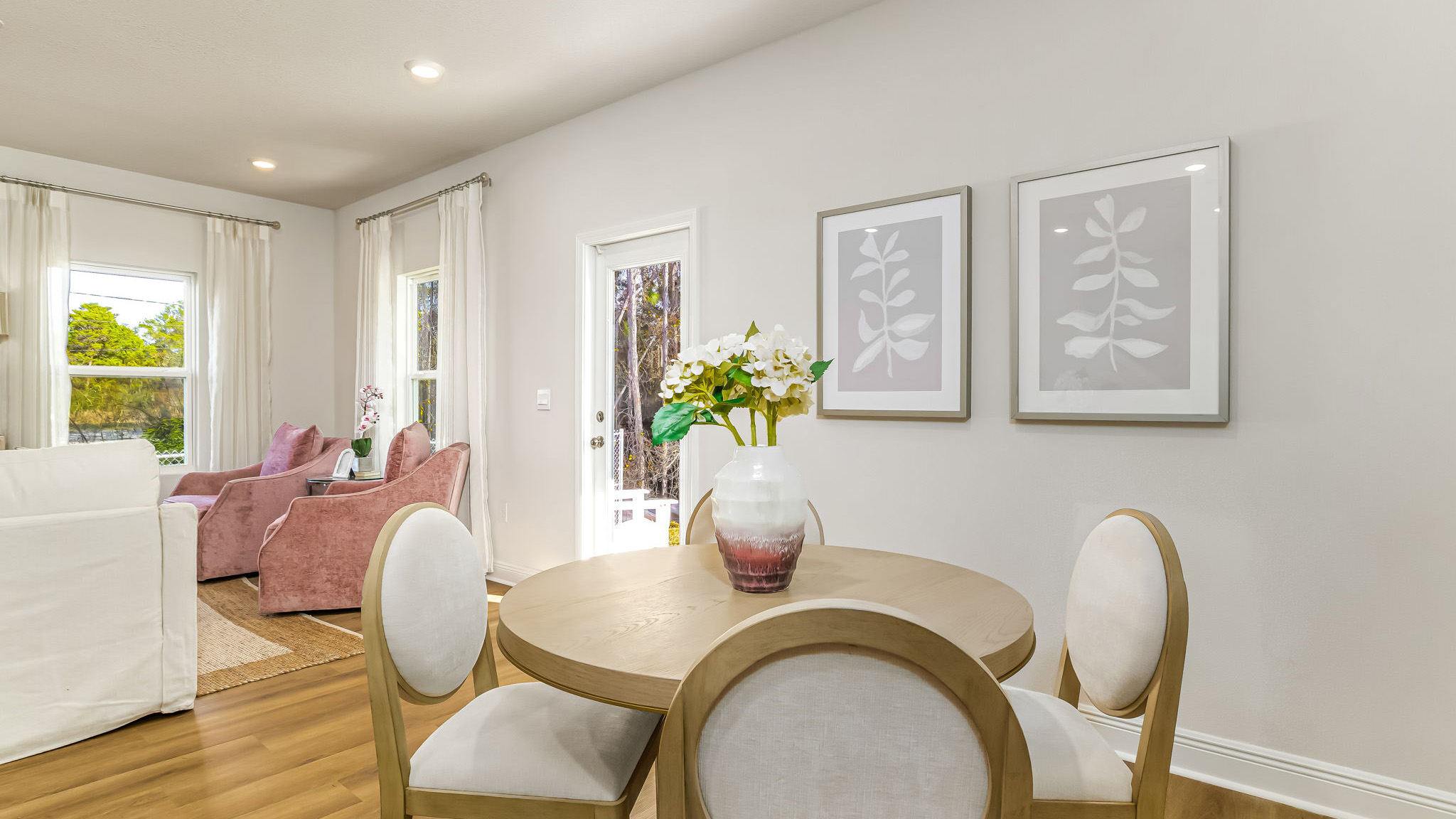 The Sabal floorplan dining room with EVP flooring throughout