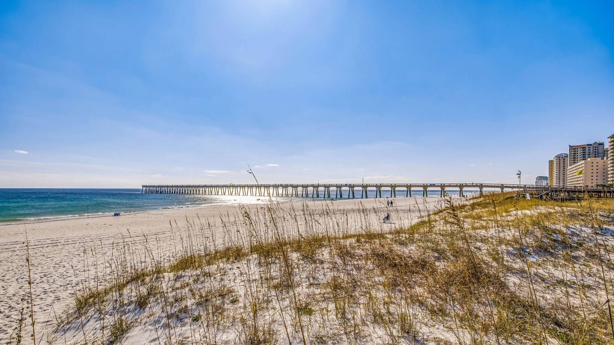 Nearby Navarre Beach with white sands