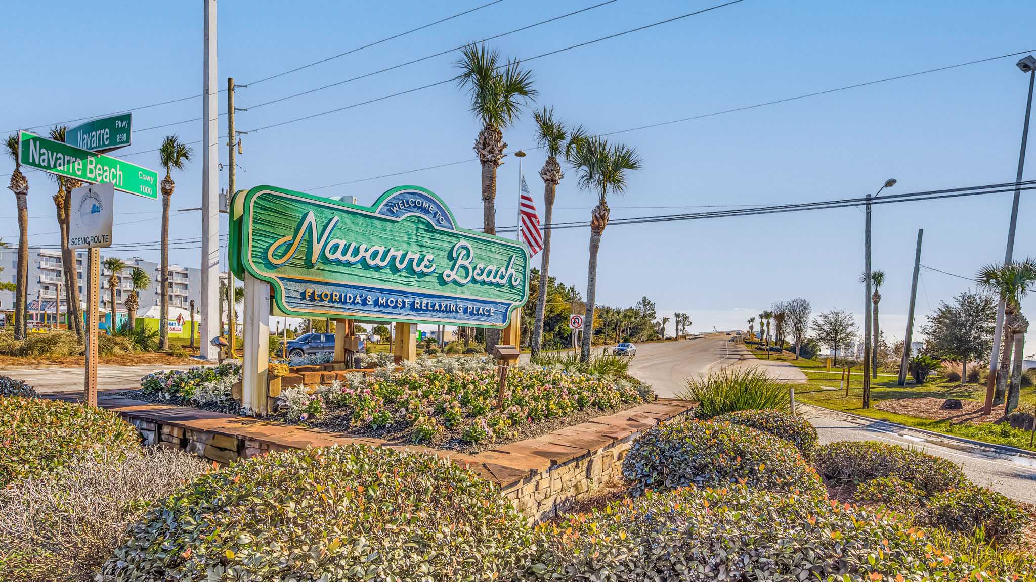 Nearby Navarre Beach with white sands