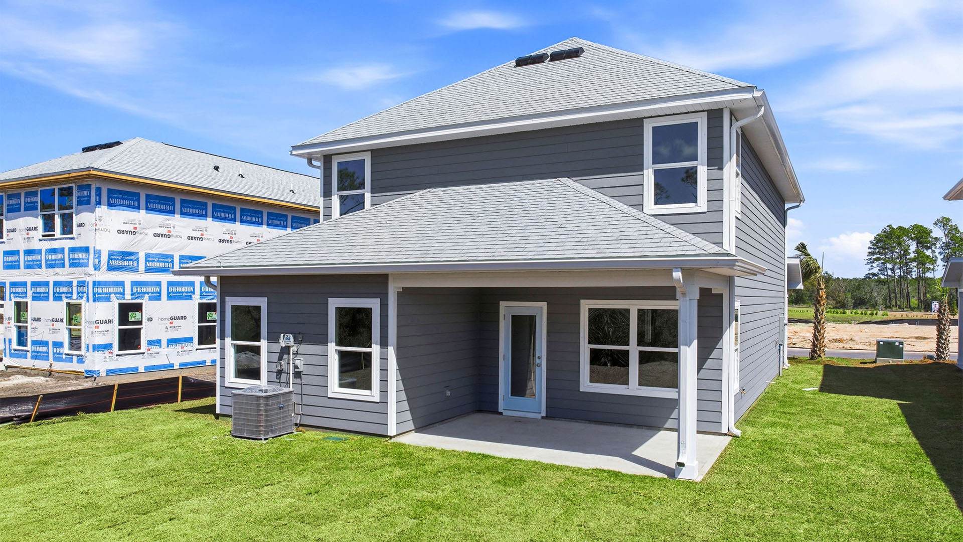 Alabaster floor plan at WindMark Beach rear of home with covered rear patio.