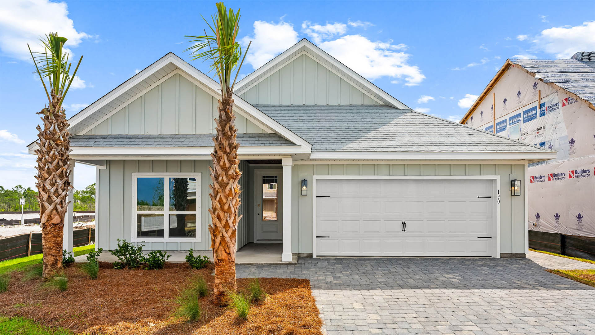Jubilee plan front of home with Hardie siding and covered front porch.