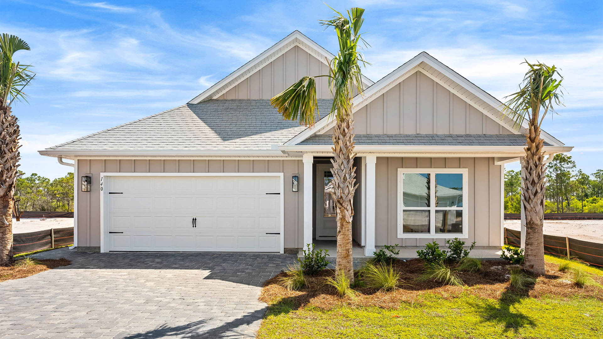 Jubilee plan front of home with Hardie siding and covered front porch.