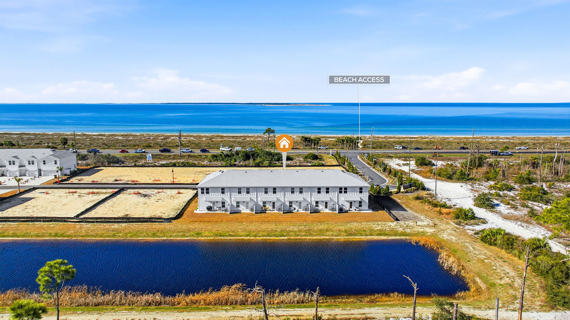Aerial view of WindMark Townhomes.
