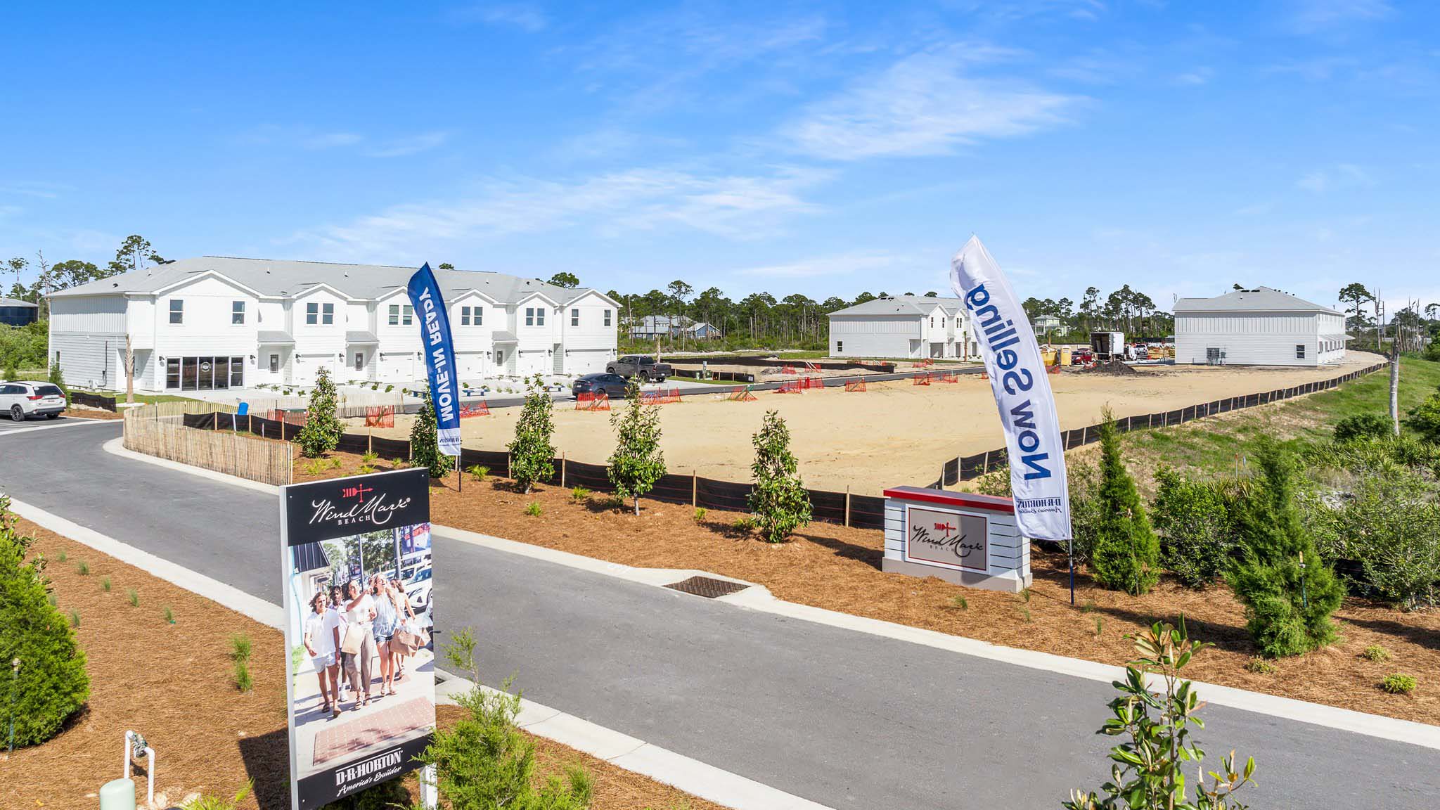 Aerial view looking at beach path.