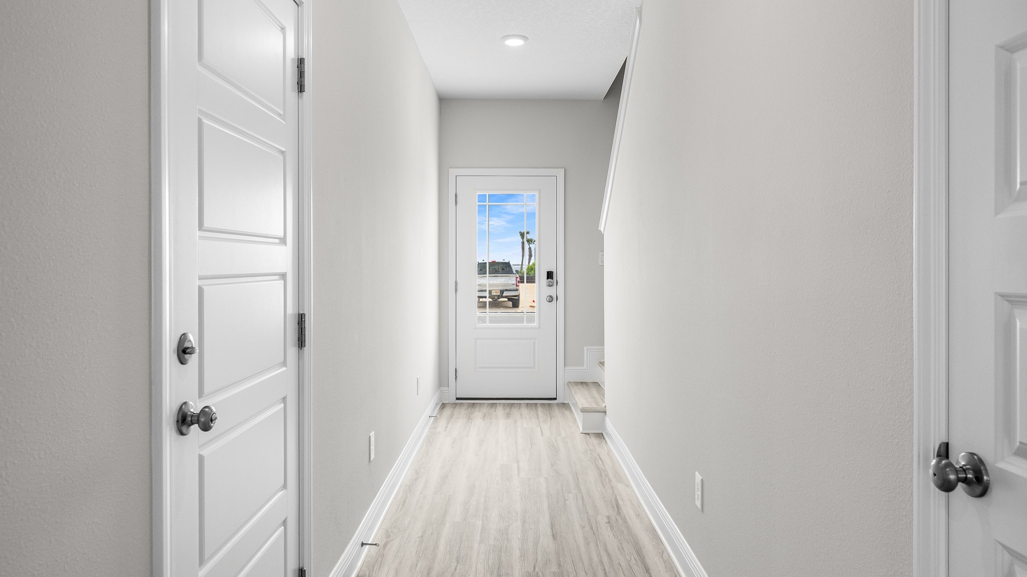 Front entrance hallway with EVP flooring.
