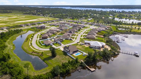 Hodges Bayou Plantation aerial photo.