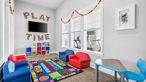 Kids play room in amenity center.