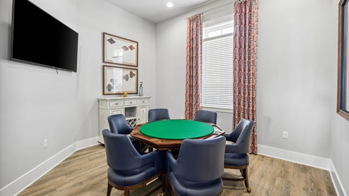 Poker room at amenity center.