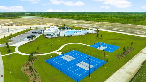 Second Amenity Center with pool, playground, pickleball court and basketball court.
