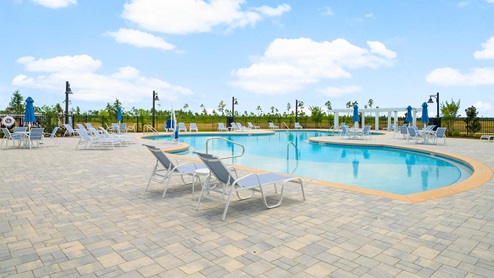 Second Amenity Center with pool, playground, pickleball court and basketball court.