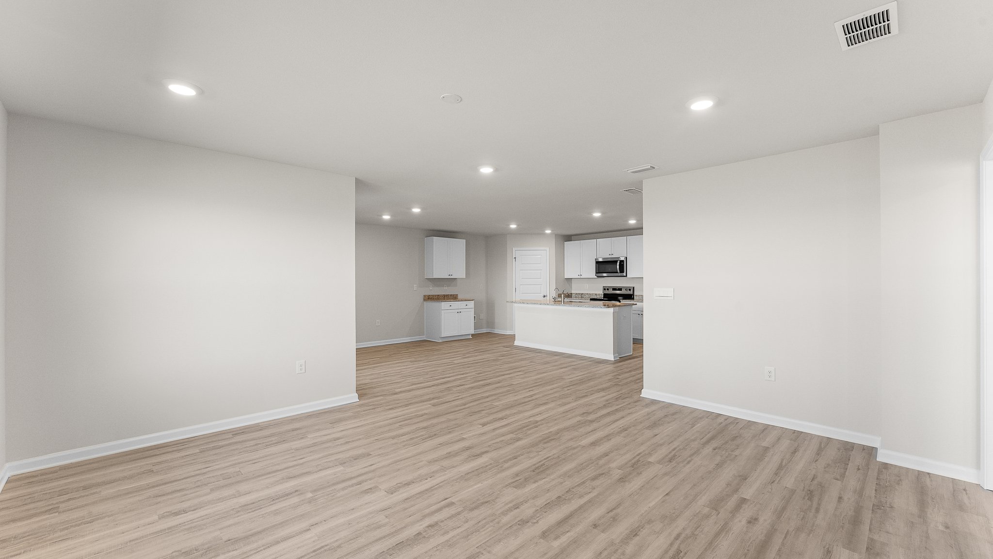 Living room with EVP flooring.