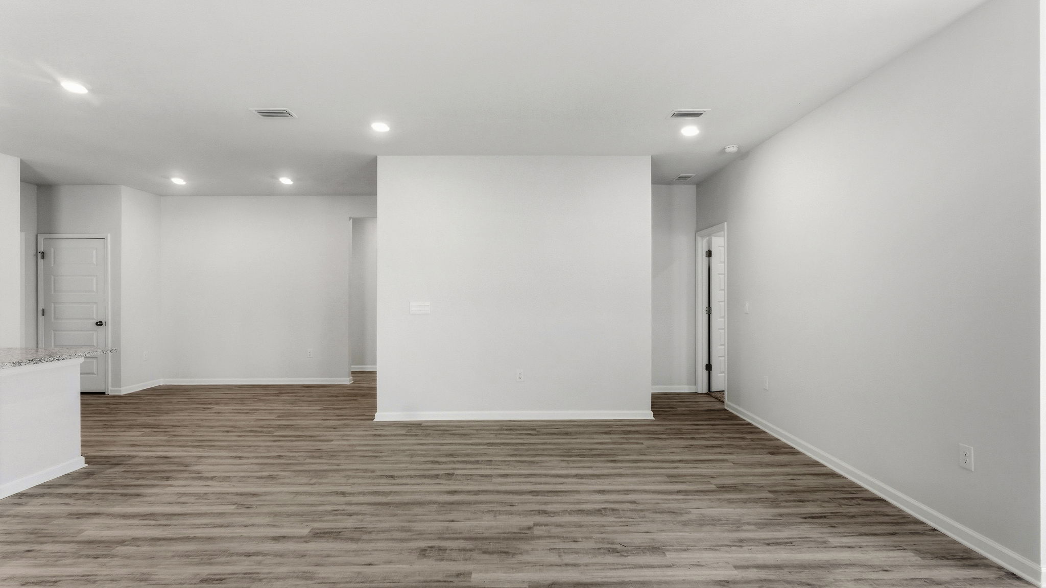 Living room with EVP flooring.