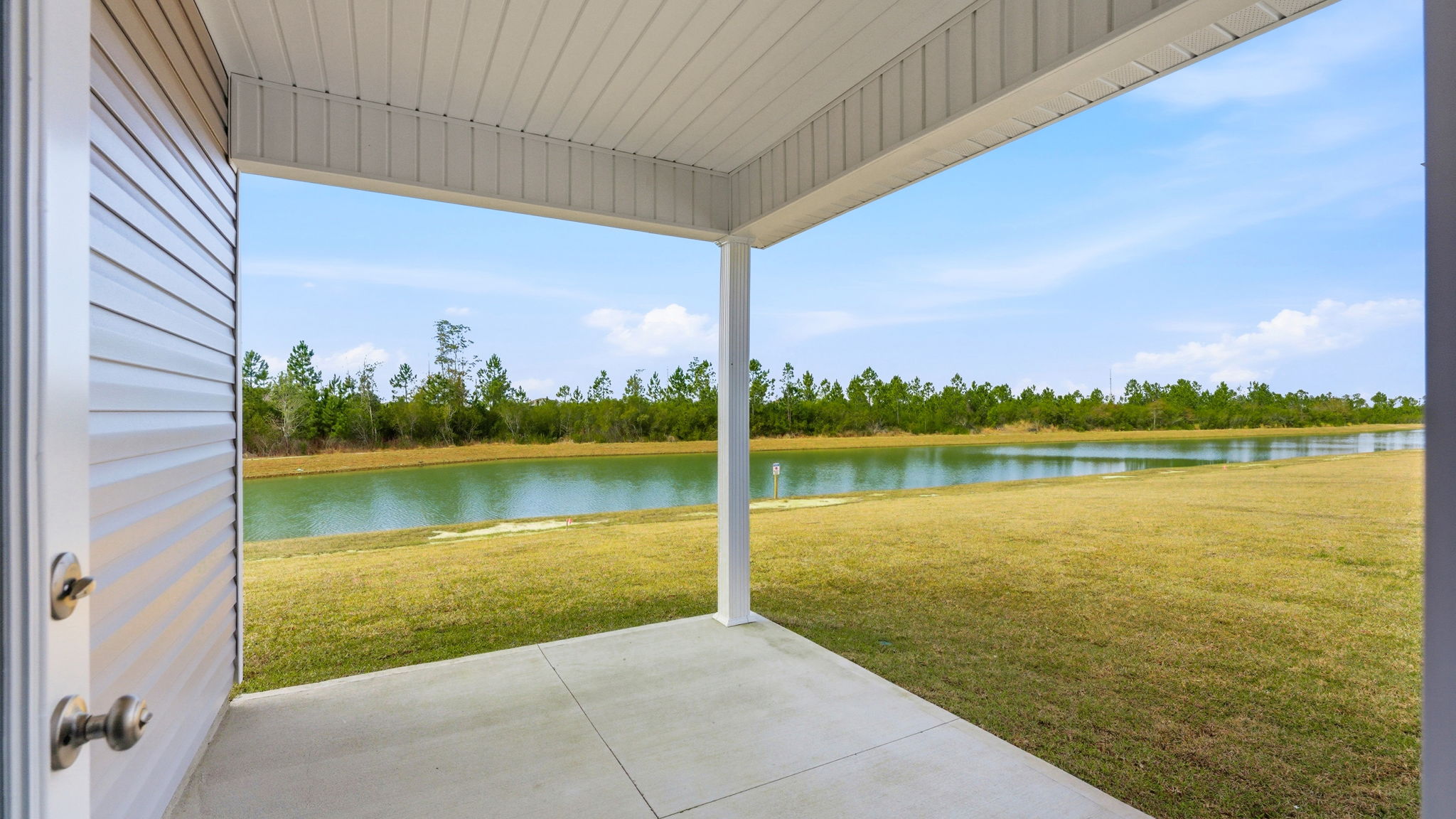 Covered back patio view.