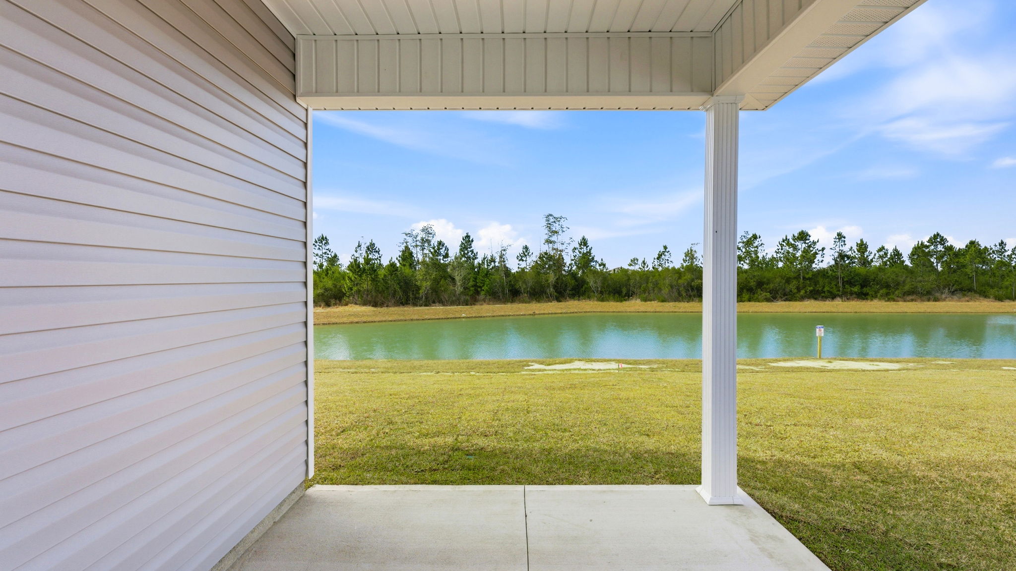Covered back patio view.