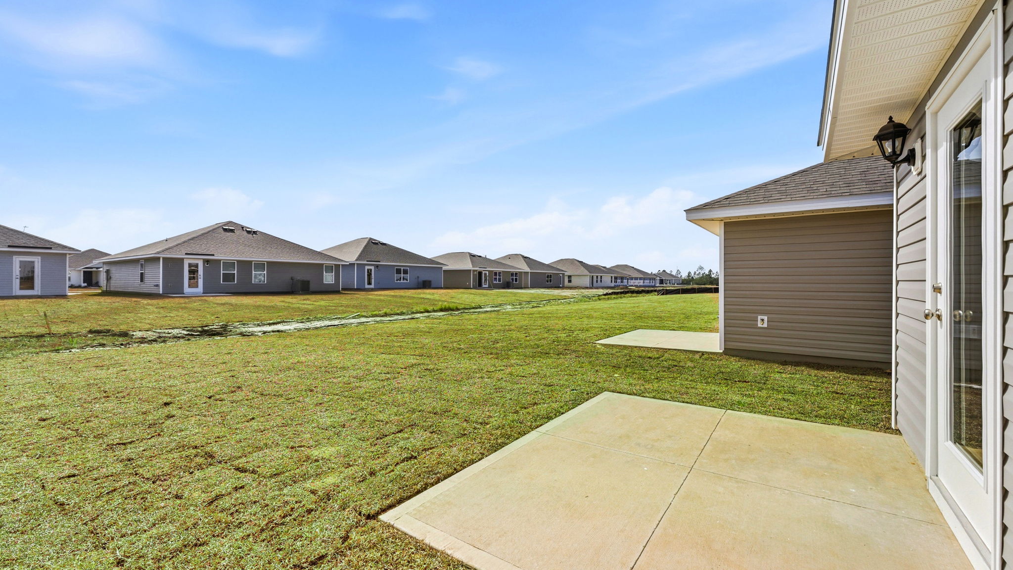 Back yard view with back patio.