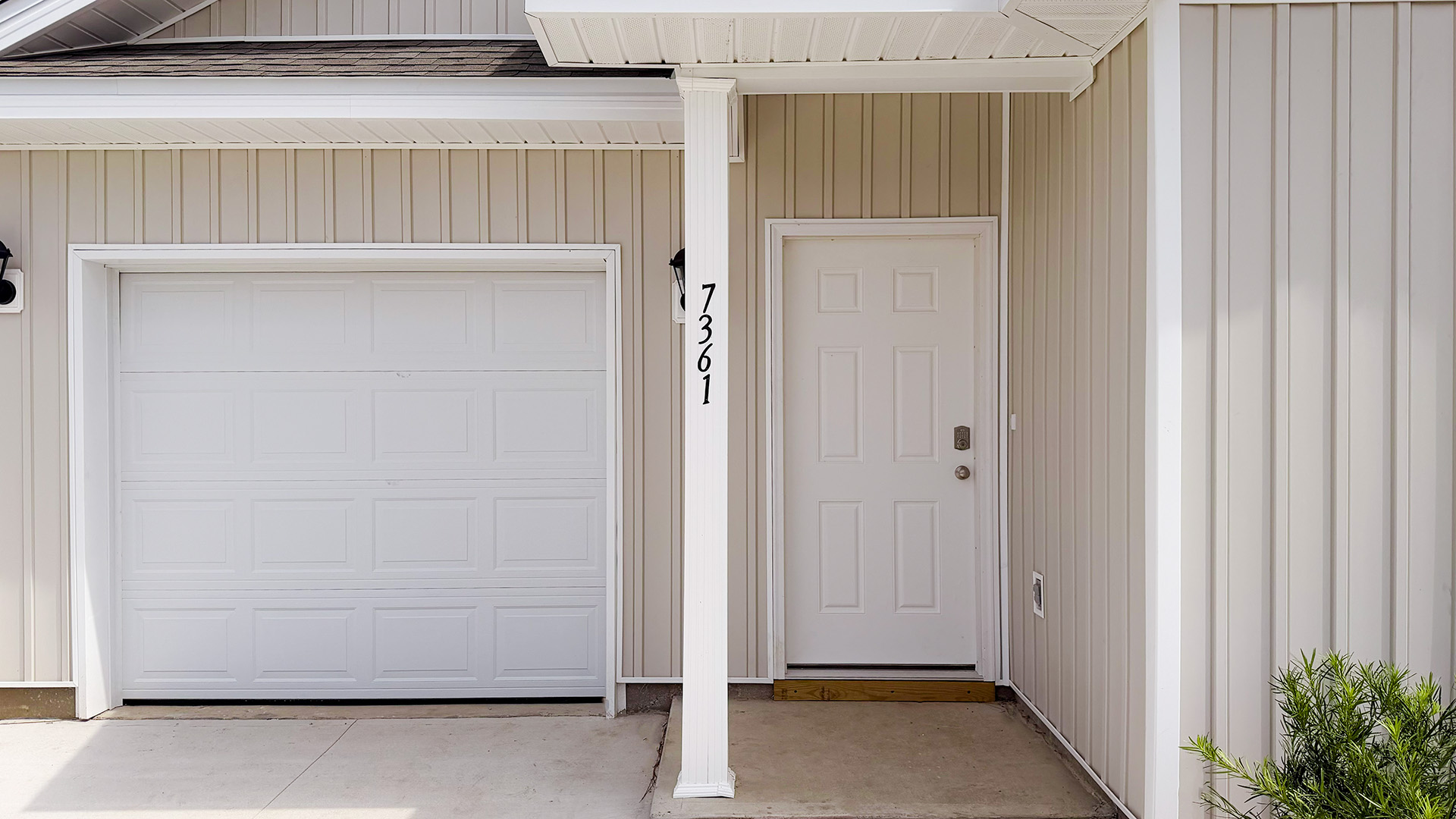 Covered front entrance.