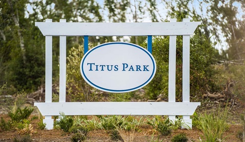 Titus Park entrance sign.