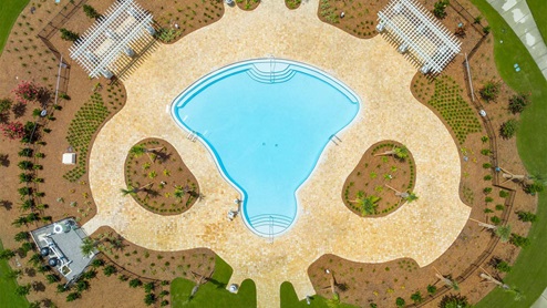 Pool and dog park.