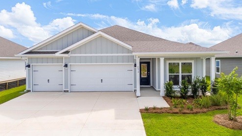 Madison floor plan at Titus Park with two car garage and covered front porch.