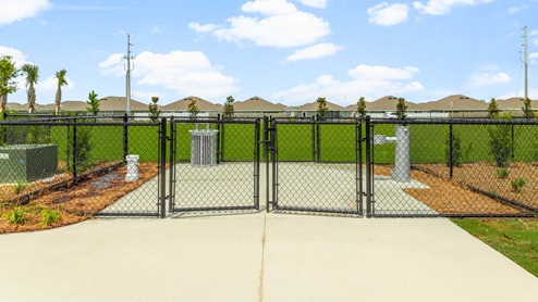 Pool and dog park.