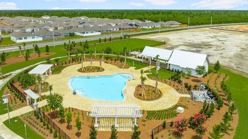 Pool and dog park.